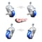 Service Caster 3.5 Inch Blue Polyurethane Wheel Swivel 1/2 Inch Threaded Stem Caster Brake, 2PK TS20S3514-PPUB-BLUE-TLB-121315-2-S-2 - alternate 6
